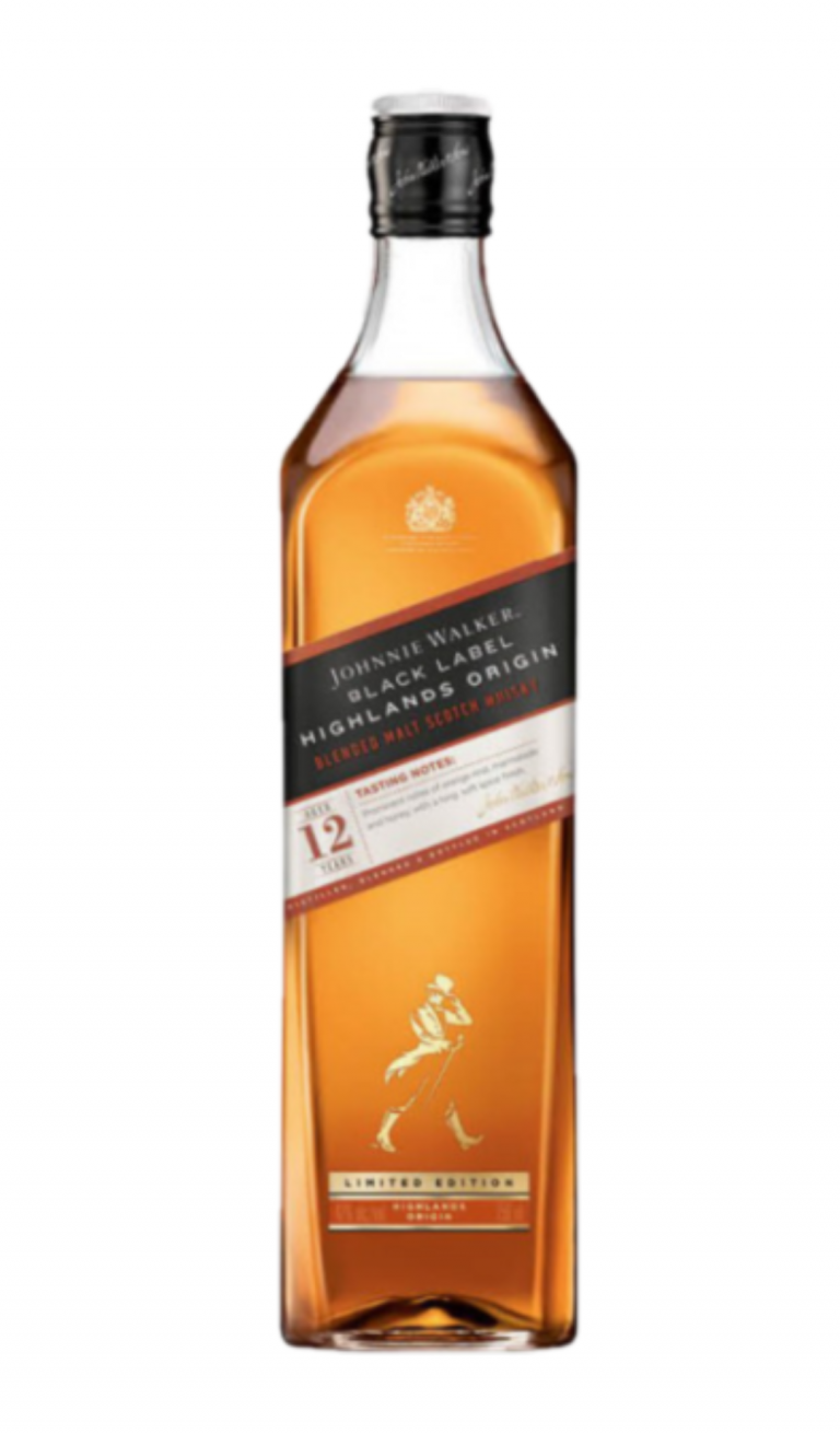 Johnnie Walker 12 YR Black Label Highlands Origin  0.7 ltr.