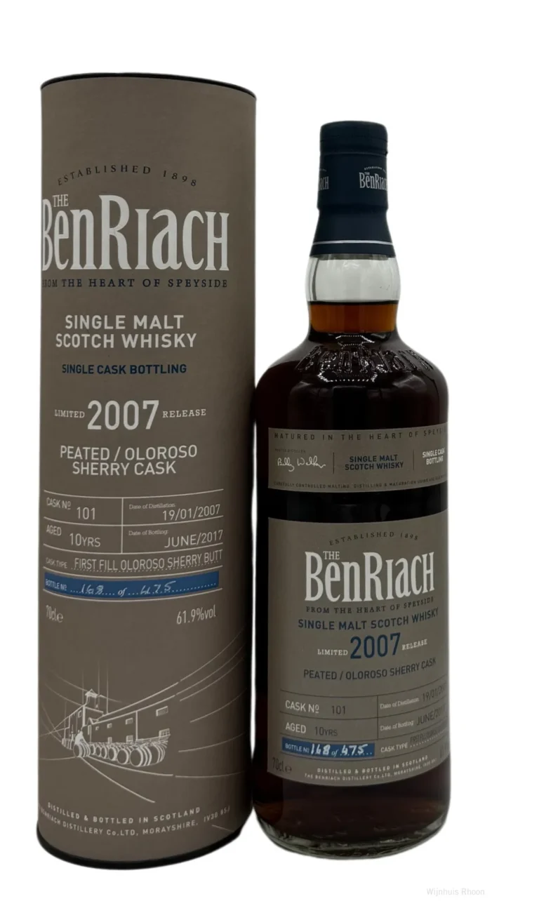 Benriach Single Cask 2007 Peated Oloroso Cask #101 0.7 ltr.